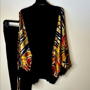 Colorful Geometric Print Jacket and Pants Set